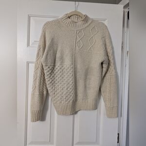 American Eagle Outfitters Women's Textured Cream Sweater